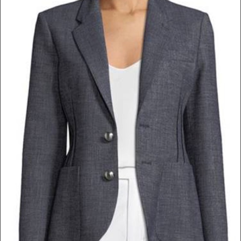 Never Worn Emporio Armani Blue Heather Button Classic Jacket!